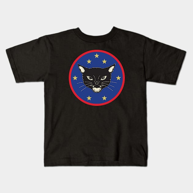 Black Bomber Cat Kids T-Shirt by Aaron Argandona Design